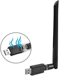 Wireless USB 3.0 WiFi Adapter 1200Mbps, WiFi Dongle Dual Band 2.4GHz/5GHz with 5dBi Antenna 802.11 ac for Desktop Laptop PC Support Windows 10/8/8.1/7/Vista/XP/Mac 10.5-10.13