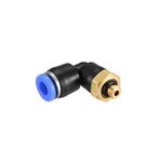 uxcell Push to Connect Tube Fitting Male Elbow 6mm Tube OD x M5 Thread Pneumatic Air Push Fit Lock Fitting Blue