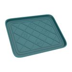 Stalwart Weather Boot Tray-Small Water Resistant Plastic Utility Shoe Mat for Indoor and Outdoor Use in All Seasons (Teal)