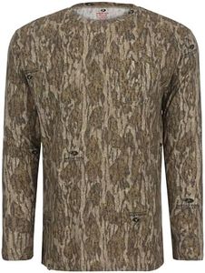 Mossy Oak Camo Shirt for Men | Hunting Shirts for Men Long Sleeve | Turkey Hunting Camo Long Sleeve Shirt, Bottomland, XX-Large