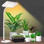 GroCruiser Desk Grow Lights for Indoor Plants, 200W Table Top Grow Light UV-IR Full Spectrum Plant Growing Lamp,16"-24" Height Adjustable with On/Off Switch, Daisy Chain