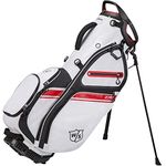 Wilson Staff Golf Bag, EXO II Carry Bag, White/Black/Red, Integrated Stand, 2.3 kg, WGB6600WH