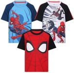 Marvel Spider-Man Boys 3 Pack T-Shirt for Toddler and Big Kids - Red/Blue/Grey, Red/Blue/Grey, 4