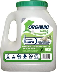 Organic Melt Premium Granular Ice Melt is a eco Friendly and Safe for Pets de-Icing Product. Its a Great ice melt Safe for Concrete, driveways and Sidewalks. 5kg (11lbs) Shaker Jug