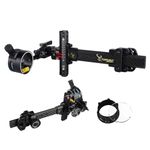 Compound Bow Sight Carbon Fiber Bar Micro Adjustable Bow Sight T Shape Single Pin Target Sight (Bow Sight with 8X Lens)