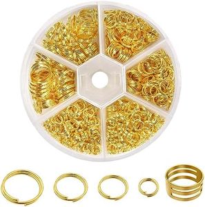 TOAOB 600pcs Anneau Double Jonction en Metal Anneau Ouvert Jump Ring Connecteur de Bijoux Chaine Links Or 6mm 8mm 10mm 12mm avec Boite de Rangement pour Fabrication de Bijoux