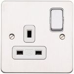 MK Edge K14357BSSW 13A 1-Gang Double Pole Switch Socket