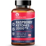 Raspberry Ketones 120 Capsules 2000mg Daily Serving | Vegetarian & Vegan Friendly Capsules | Max Strength for Men or for Women (120 Capsules)