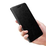 ELICA for OnePlus 3 Case, Card Holder Magnetic Closure Premium PU Leather Flip Wallet Case Cover for OnePlus 3 - Black