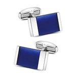 Mr.Van Blue Onyx Cufflinks Men's Shirt Cuff Links Set Gemstone Reiki Jewelry Gifts for Men, Stone