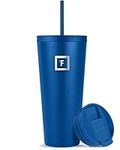 IRON °FLASK Classic Tumbler 2.0-2 Lids (Straw Flip), Vacuum Insulated Stainless Steel Water Bottle, Double Walled, Drinking cup, Thermos Travel Mug - Cobalt, 32 Oz, Mothers Day Gifts for Mom