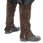 Medieval Boot Covers, Medieval Gaiters Knight Leg Guards Pirate Boots Leg Wraps Faux Leather Steampunk Costume for Boots Medieval Halloween Costume Accessory Pirate Boot Tops Shoes