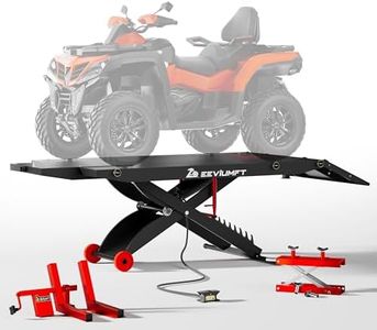ZEEVIUMFT 1,500 LB ATV/Motorcycle Lift Table – Heavy-Duty Air/Hydraulic Power Lift, Extra-Wide 48" Platform, Ergonomic Stand-Up Installation, Bonus Jack, Fits ATV/UTV/Motorcycle/Lawn Tractors