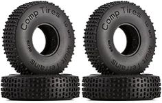 INJORA 1.0 Tires Rock Crawler Competition Pins Tires Multiple Terrains Wheel Tires for Axial SCX24 Gladiator Bronco C10 JLU Deadbolt B17 1/18 1/24 RC Crawler Car Rock Buggy,65*19mm (T2440)