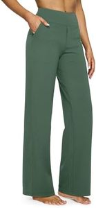 G4Free High Waist Pants for Women Flare Leggings Soft Yoga Workout Pants Tummy Control Sweatpants(Dark Forest Green,S,33")