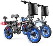 16" Fat Tire Foldable Electric Bike for Adult&Teens, 1000W/750W 30/28MPH Mini Ebike with Child Seater, 48V 20/15.6Ah Removable Battery, SGS UL2849 Certified, 70/60 Miles Long Range Electric Bicycle