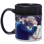 4GIFTSAKE Personalised Magic Mug - Heat Sensitive Black Color Changing 11 oz Coffee Tea Cup Customised with Your Own Photo - Gift for Valentines Birthday Anniversaries Any Occasions