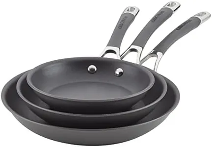 Circulon 83912 Radiance Hard Anodized Nonstick Frying Pan Set/Fry Pan Set/Skillet Set - 8.5 Inch, 10 Inch, and 12.25 Inch, Gray