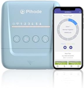 6 Zone Smart Sprinkler Controller with Local Weather Intelligence and Atmosphere Lights, Automated Watering and App Control WiFi Irrigation System, Save Water Through Rain Skip