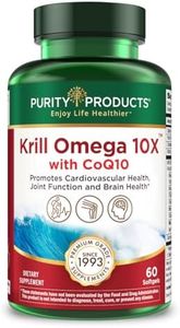 Krill Omega 10X more EPA & DHA with CoQ10 Super Formula from Purity Products. 60 SOFT GELS