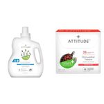 ATTITUDE Laundry Detergent and Dishwasher Tablets Bundle | Plant and Mineral-Based Formulas | Vegan and Cruelty-free
