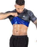 Kewlioo Men's Sauna Suit Shirt - Heat Trapping Sweat Compression Vest, Shapewear Top, Gym Exercise Versatile Shaper Jacket, Gray Camo, Small
