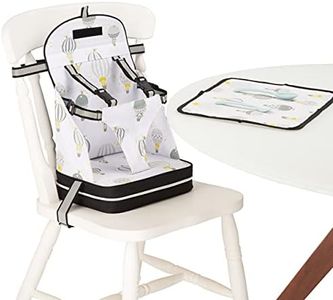 Polar Gear Portable Booster Seat with Matching Place Mat – Baby Chair with Integrated Pocket – for Toddlers Aged 1–3 – Lightweight, Safe and Easy-to-Clean - (Hot Air Balloon)