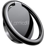 Lamicall Phone Ring Holder, Handy Finger Ring Stand - Universal Grip 360 Adjustable Mobile Phone Loop for iPhone 16 15 14 13 12 11 Pro Max Plus Mini Xs XR X 8 7 6S, Samsung, 4~8" Smartphones - Black