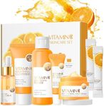 wimony Vitamin C Serum Skin Care Sets for Women Teenage Girls,Facial Kit,Includes Cleanser, Face Serum,Cream,Toner, Eye Cream,Frozen Film- Anti-Aging Daily Skin Care for All Skin Types(7 Pieces)