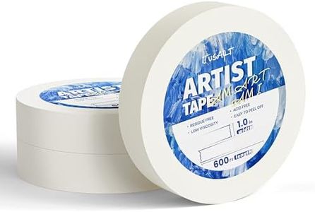 JusArt 3 Packs Artist Tape for Watercolor Paper, 1 inch Wide Total 600FT Long, White Art Tape for Masking, Framing, Painting, Acid Free, Low Tack