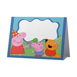 Festiko® 6 Pcs Cartoon Pig Themed Tent Style Food Tags, Food Tags and Place Cards for Food Decorations for Kid's Party, Cartoon Pig Theme Place Cards for Table Setting