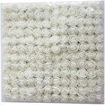 Artfen Mini Fake Rose Flower Heads 144pcs Mini Artificial Roses DIY Wedding Flowers Accessories Make Bridal Hair Clips Headbands Dress (Bottom add Gauze) Milk White