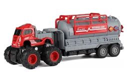 CLUBX Scrap Cement Concrete Mixer Toy Truck for Kids with Movable Mixer Drum and Sound (Cement Mixer) (Fire Water Tanker)