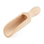 1 Pcs Wooden Spoons, 5.5 In Natural Beech Wood Bath Salt Scoop for Flour, Bath Salt, Sugar, Cereal, Coffee and More