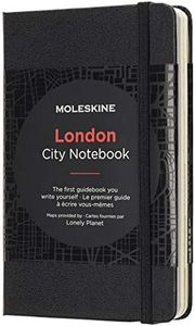 Moleskine City Notebook London (mit weißen und linierten Seiten, Notizbuch mit Hardcover, elastischem Verschluss und Stadtplänen, Größe 9 x 14 cm, 220 Seiten) schwarz
