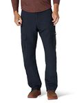 Wrangler Authentics Men's Relaxed Fit Stretch Cargo Pant, Navy, 34W x 32L