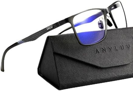 ANYLUV Blue Light Glasses Men/Women, Al-Mg Working Blue Light Blocking Glasses, Relieve Eyestrain Eye Protection-Black