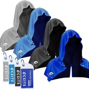 CSITE 4 Pack Cooling Hoodie Towels, Instant Cooling Towels for Neck and Face, UPF 50 Sun Protection, Ice Towel for Hot Weather, Head Towel for Sports, Camping, Cycling & More Activities