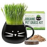 Cat Grass Growing Kit with Organic Seed, Organic Soil and Cat Planter. Great Learning Activity or Project for Home. Natural Hairball Control, Remedy for Cats. Natural Digestive Aid. USA Manufactured.