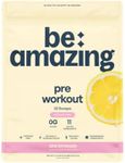 Be Amazing Be Amazing Vegan Stim Free Pre-Workout Powder | Energy Booster Powdered Drink with No Caffeine, No Crash, No Jitters | Gluten-Free Supplement with Adaptogens | Pink Lemonade, 40 Scoops