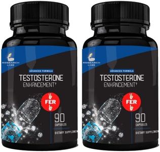 Pharmacist Recommended 2 fer 1 Offer 180ct Testosterone Booster Enhancement by Research Labs. Increase Lean Muscle Energy Strength. Saw Palmetto, Tribulus, Tongkat Ali, Horny Goat Weed, Zinc