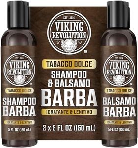 Viking Revolution - Shampoo Barba Uomo - Include Balsamo con Oli di Argan e Jojoba - Ammorbidisce, Lenisce e Rinforza la Barba - Tabacco Dolce - 2 x 150 ml