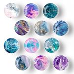 12Pcs Glass Strong Magnetic Refrigerator Magnet Fridge Sticker,Marble Crystal Fridge Magnets Decoration for Crafts,Strong Fridge Magnets for Kitchen, School,Office Whiteboard, Cabinet and Dishwasher