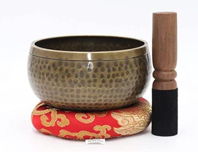 Tibetan Hand Hammered LINGAM Singing Bowl Set- For Meditation, Yoga, Sound Therapy, Spiritual Healing, Prayer, Mind and Body Relaxation