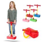 Anticmart || Foam Pogo Jumper – Kids Jumping Stick with Squeaky Sound, Balance Trainer | Indoor & Outdoor Fun Toy – Non-Slip Handles, Safe Soft Foam Base – Gift for Boys & Girls (Multicolor-Pack1)