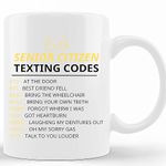 Personalized Senior'S Texting Codes Funny Mug For Senior Citizen Grandparents Grandpa Grandma Gift Idea, Funny Gifts Mug For Friends Family Dad Men Women, Custom Coffee Mug 11Oz, 15Oz