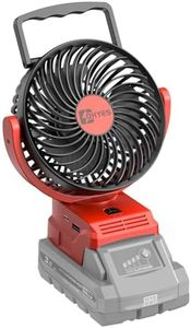 ohyes Cordless Jobsite Fan For Milwaukee M18 Battery Brushless Motor with USB A+C Fast Charging for Camping Workshop and Construction Site(Battery not included)