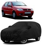 Sulfar 100% Water Resistant Car Body Cover Compatible with Mirror for Fiat Petra (Triple Stitched, Full Bottom Elastic, Black)