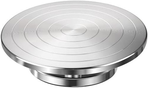 Yncotte 12 Inch Sculpting Wheel, Double-Sided Pottery Turnable Wheel Aluminium Alloy Heavy Duty Metal Banding Wheel with Ball Bearings for Ceramics Model Making Clay Modeling Cake Decor Paint Spraying