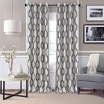 Elrene Home Fashions Renzo Ikat Geometric Room-Darkening Window Curtain, Living Room and Bedroom Drape with Grommets, 52"x95", 1 Panel, Taupe-gray